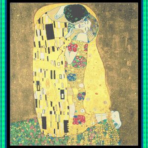 Patrones de punto de cruz de El beso de Klimt con hilos Anchor