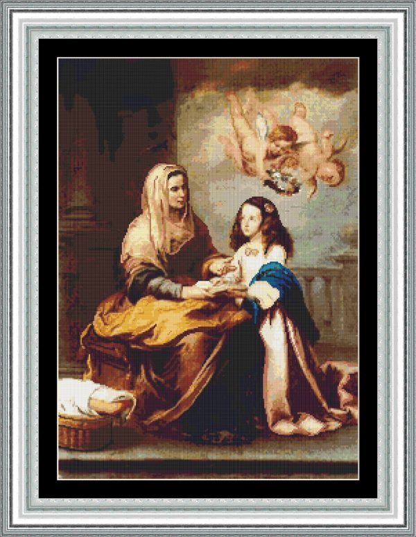 Patrones de Santa Ana enseñando a leer a la Virgen María de Murillo