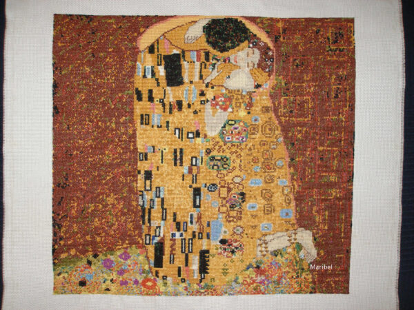 Cross-stitch charts from The Kiss by Gustav Klimt