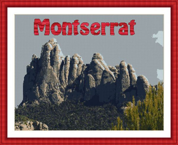 Patrones de punto de cruz de la Montaña de Montserrat (Barcelona)