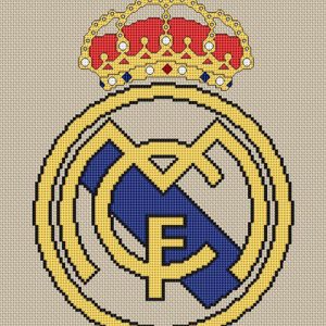 Patrones de punto de cruz del escudo del Real Madrid sin personalizar