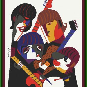 Patrones de punto de cruz de caricatura de The Beatles