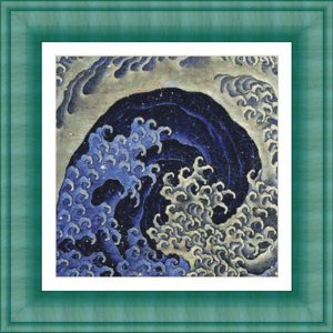 Patrones de punto de cruz de la gran ola de oriente de Hokusai