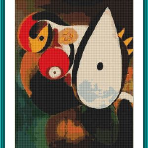 Patrones de punto de cruz de cabeza humana de Joan Miró