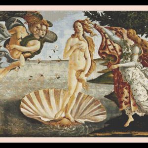 Patrones de punto de cruz de El nacimiento de Venus de Botticelli