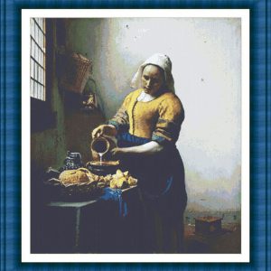 Patrones de punto de cruz de La lechera de Vermeer