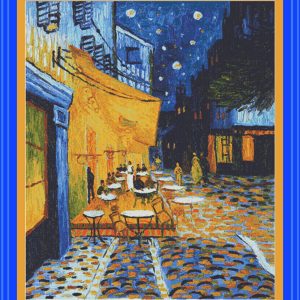 Patrones de punto de cruz de terraza de café por la noche de Van Gogh