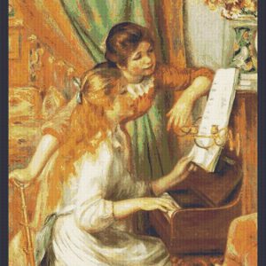 Patrones de punto de cruz de Muchachas al piano de Renoir 