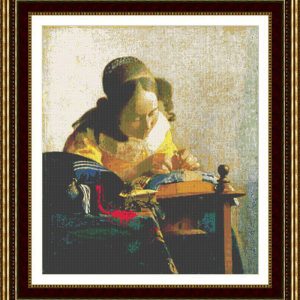 Patrones de punto de cruz de La encajera de Vermeer