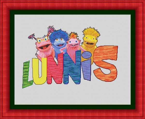 Patrones de punto de cruz de la serie de animación Los Lunnis