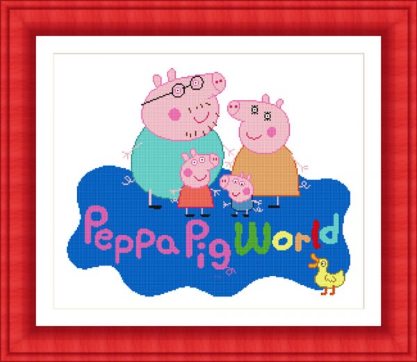 Patrones de punto de cruz de Peppa Pig world
