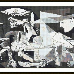 Patrones de punto de cruz del Guernica de Picasso a 100 cm.