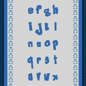 Patrones de punto de cruz de abecedario infantil en azul