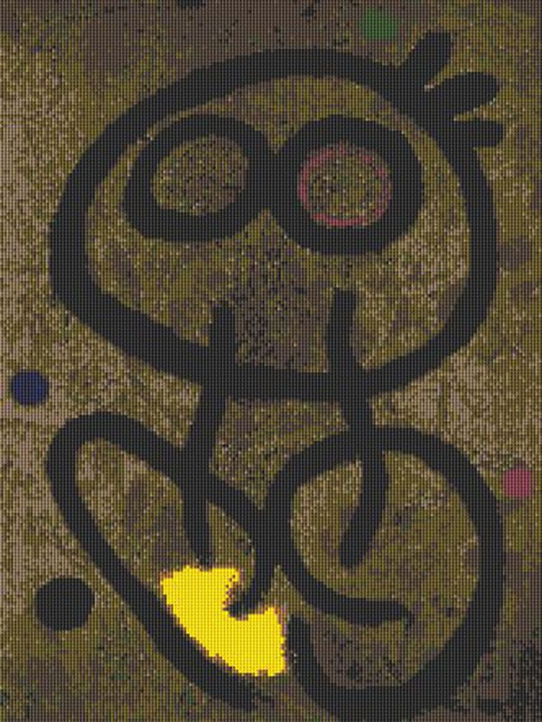Esquema de punto de cruz de Autorretrato de Joan Miró