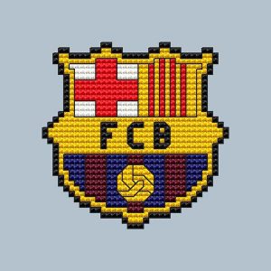 Patrones de punto de cruz del escudo del Barça pequeño