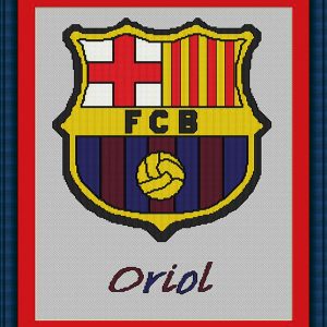 Patrones de punto de cruz del escudo del Barça personalizado