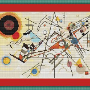 Patrones de punto de cruz de Composición VIII de Kandinsky a 50 cm