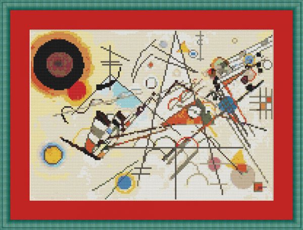 Patrones de punto de cruz de Composición VIII de Kandinsky a 50 cm