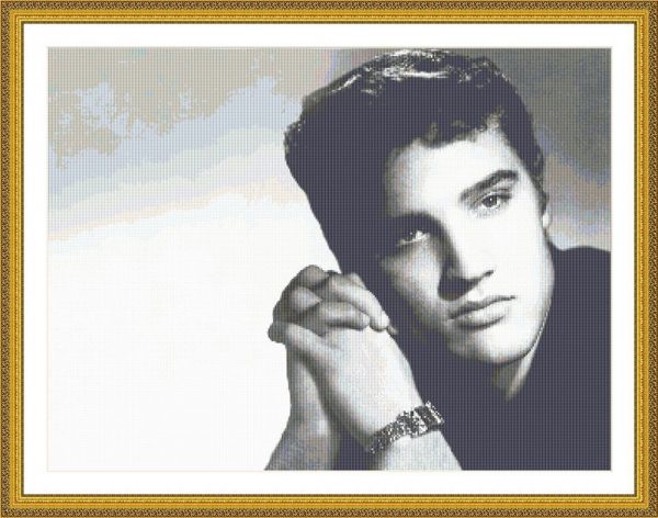 Young Elvis Presley Cross Stitch Chart