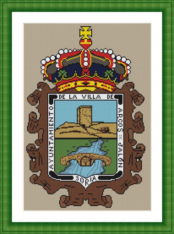 Patrones de punto de cruz del escudo de Arcos de Jalón (Soria)