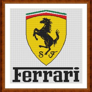 Cross stitch scheme of the Ferrari Shield