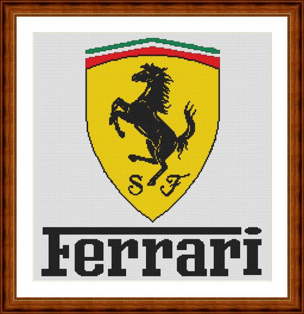 Cross stitch scheme of the Ferrari Shield