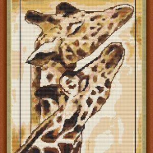 Patrones de punto de cruz de una jirafa y su cría