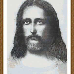 Patrones de punto de cruz de la mirada de Jesucristo