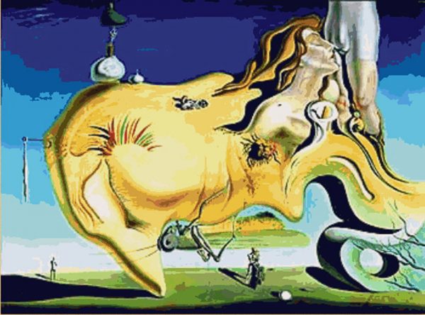 Patrones de punto de cruz de El Gran Masturbador de Dalí