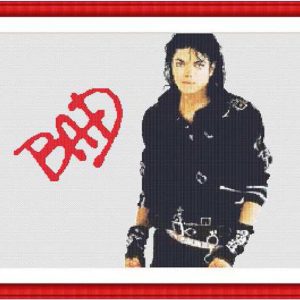 Patrones de punto de cruz de Michael Jackson - Bad