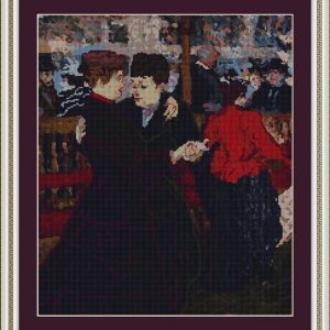 Patrones de punto de cruz de Mujeres bailando en el Moulin Rouge