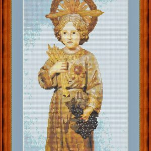 Patrones de punto de cruz del Niño Jesús de las uvas y las espigas