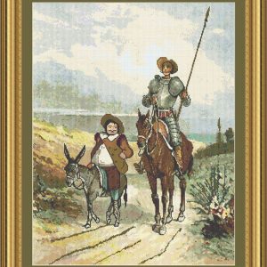 Patrones de punto de cruz de Don Quijote y Sancho Panza