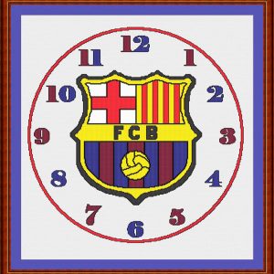 Patrones de punto de cruz de un reloj del FC Barcelona