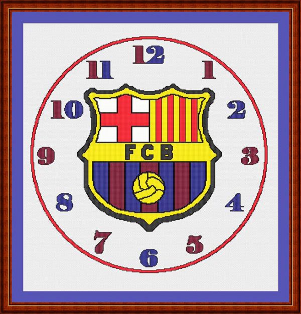 Patrones de punto de cruz de un reloj del FC Barcelona
