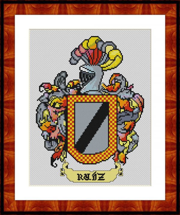 Patrones de punto de cruz del escudo Ruiz