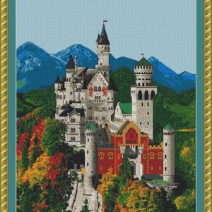 Patrones de punto de cruz del castillo de Neuschwanstein o Walt Disney