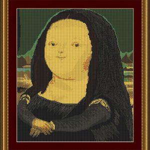 Patrones de punto de cruz del cuadro de la Mona Lisa de F. Botero
