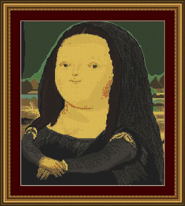 Patrones de punto de cruz del cuadro de la Mona Lisa de F. Botero