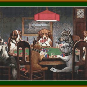 Patrones de punto de cruz de Perros jugando al Póker