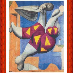 Patrones de punto de cruz de Bañista con pelota de playa de Picasso