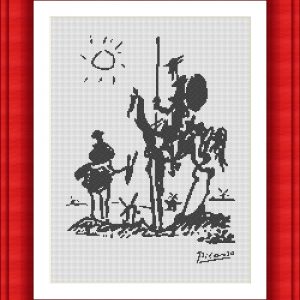 Patronesde punto de cruz de Don Quijote y Sancho Panza de Picasso