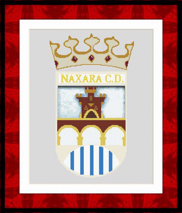 Cross stitch scheme of the coat of arms of Nájera -Naxara- La Rioja