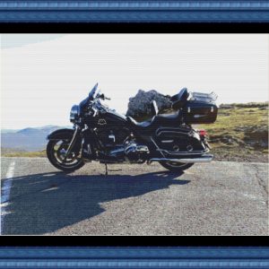 Cross-stitch chart of the Harley Davidson-Road King motorcycle