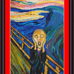 Esquema de punto de cruz de El grito de Edvard Munch