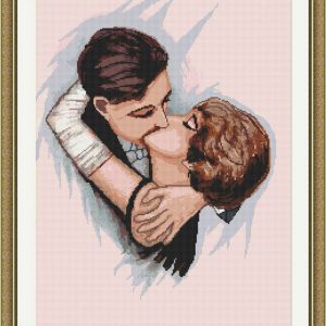Passionate kiss cross stitch chart