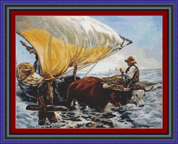 Cross-stitch chart from Sorolla's Return from Fishing