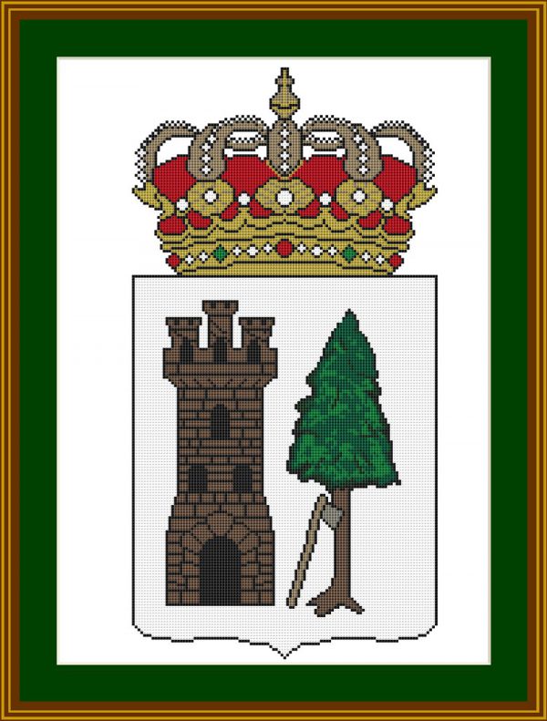 Patrones de punto de cruz del escudo de Segura de Baños de Teruel