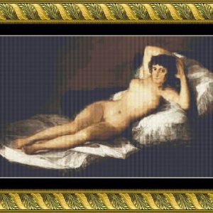 Patrones de punto de cruz de la Maja Desnuda de Goya