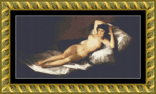 Patrones de punto de cruz de la Maja Desnuda de Goya